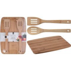 EXCELLENT HOUSEWARE Prkénko krájecí a servírovací příbor bambus sada 3 ks KO-784230280