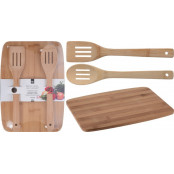 EXCELLENT HOUSEWARE Prkénko krájecí a servírovací příbor bambus sada 3 ks KO-784230280