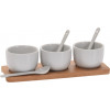 EXCELLENT HOUSEWARE Servírovací misky se lžičkami porcelán / bambus KO-795880010