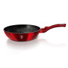 BERLINGERHAUS Pánev WOK s mramorovým povrchem 30 cm Burgundy Metallic Line BH-6166