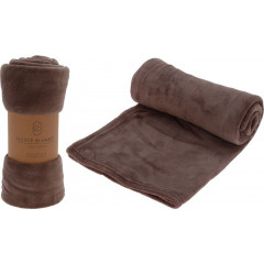 Deka fleece 125 x 150 cm ESSENTIALS šedohnědá