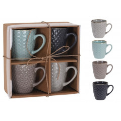 EXCELLENT HOUSEWARE Hrnek kamenina sada 4 ks v dárkovém balení 200 ml KO-Q96000290