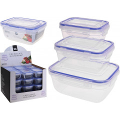 EXCELLENT HOUSEWARE Dóza plastová s klip víčkem sada 3 ks KO-022000010