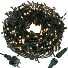 LED světelný řetěz - 19,5m, 300LED, IP44, teplá bílá