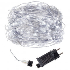LED řetěz Nano - 30m, 300LED, 8 funkcí, IP44, studená bílá