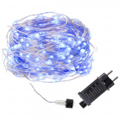 LED řetěz Nano - 30m, 300LED, 8 funkcí, IP44, modrá