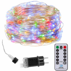 LED řetěz Nano - 30m, 300LED, 8 funkcí, ovladač, IP44, multicolor