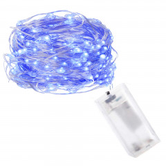 LED řetěz Nano - 2m, 20LED, 2xAA, modrá