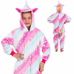 Pyžamo Kigurumi Jednorožec růžovo-bílé, vel. 130-140 cm SPRINGOS