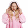 Mikinová deka Oversized růžová SPRINGOS