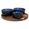 EXCELLENT HOUSEWARE Servírovací misky s kulatým podnosem sada 4 ks modrá KO-278000710modr