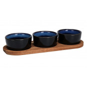 EXCELLENT HOUSEWARE Servírovací misky s podnosem sada 4 ks modrá KO-278000740modr