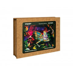 Puzzle dřevěné, barevné - Úžasný chameleon