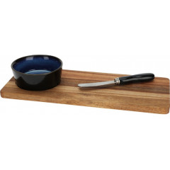 EXCELLENT HOUSEWARE Servírovací podnos + miska a nůž sada 3 ks modrá KO-278000720modr