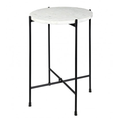 HOMESTYLING Odkládací stolek mramorový bílý 35x46 cm KO-A71100020