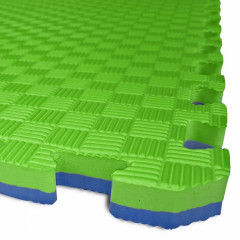 TATAMI PUZZLE podložka - Dvoubarevná - 100x100x2,6 cm - zelená/modrá