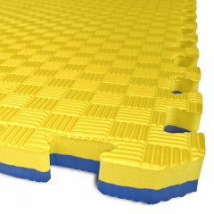 TATAMI PUZZLE podložka - Dvoubarevná - 100x100x2,6 cm - žlutá/modrá