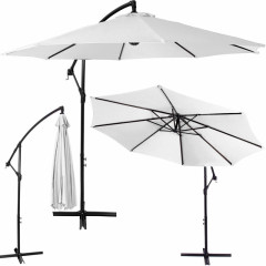 Zahradní slunečník 300 cm, bílý SPRINGOS EXCLUSIVE