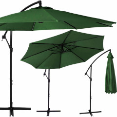 Zahradní slunečník 300 cm, zelený SPRINGOS EXCLUSIVE