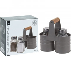 EXCELLENT HOUSEWARE Solnička a pepřenka sada 2 ks sklo / kov KO-170452160