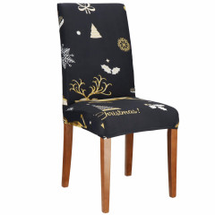 Vánoční potah na židli elastický, černo-zlatý, Christmas SPRINGOS SPANDEX