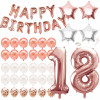 Sada narozeninových balónků HAPPY BIRTHDAY, růžovo-stříbrné SPRINGOS PS0024