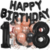 Sada narozeninových balónků 18, černo-růžové SPRINGOS PS0025