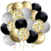 Sada narozeninových balónků HAPPY BIRTHDAY černo-zlaté SPRINGOS PS0032