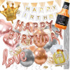 Sada narozeninových balónků HAPPY BIRTHDAY růžovo-stříbrné SPRINGOS PS0035
