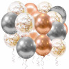 Sada narozeninových balónků HAPPY BIRTHDAY růžovo-stříbrné SPRINGOS PS0035