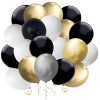 Sada narozeninových balónků HAPPY BIRTHDAY zlato-černé SPRINGOS PS0034
