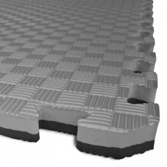 TATAMI PUZZLE podložka - Dvoubarevná - 50x50x2,0 cm podložka fitness - černá/šedá