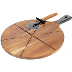 EXCELLENT HOUSEWARE Krájecí prkénko na pizzu + kráječ akát KO-101001900