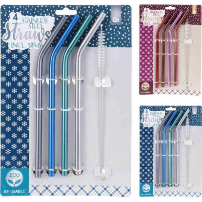 EXCELLENT HOUSEWARE Brčko kovové nerezová ocel barevná modrá KO-CY4651260modr