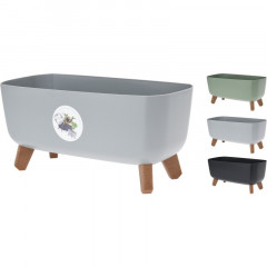 EXCELLENT HOUSEWARE Květináč na nožkách 39x19,5x22 cm tmavě šedý KO-Y89300080tmse
