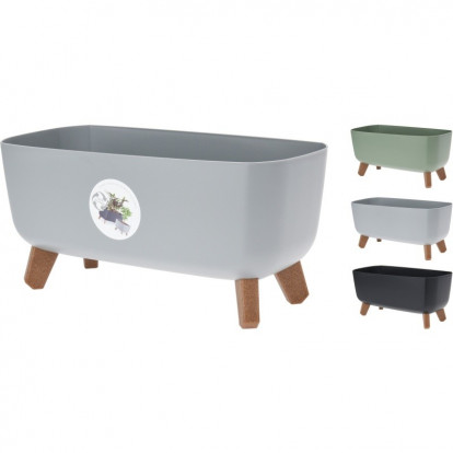 EXCELLENT HOUSEWARE Květináč na nožkách 39x19,5x22 cm zelený KO-Y89300080zele