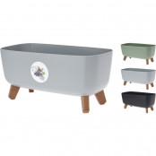 EXCELLENT HOUSEWARE Květináč na nožkách 39x19,5x22 cm zelený KO-Y89300080zele