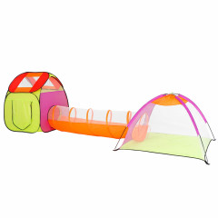Dětský stan s tunelem, barevný SPRINGOS KG0016