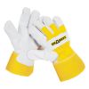 Kožené pracovní rukavice ze silné hovězí štípenky. Pro vyšší odolnost opatřeny podšívkou dlaně a vyztuženou manžetou. Vel. 10,5, barva žlutá/šedá. Splňuje normu EN388:2016, 4143X. 