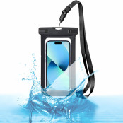 Vodotěsné pouzdro na mobil 8" černé + poutko SPRINGOS CS0075