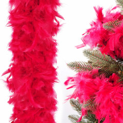 Vánoční řetěz Girlanda 180 cm z pravého peří, červená