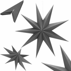 Vánoční ozdoby - Hvězda z papíru 60 cm, šedá