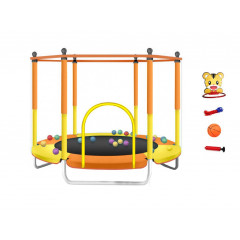 Dětská trampolína SEDCO 122 cm s ochrannou sítí a vybavením - oranžová