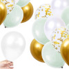 Sada narozeninových balónků, 50 ks bílo-zlaté SPRINGOS PS0045