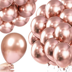 Sada narozeninových balónků, 100 ks růžová zlatá SPRINGOS PS0047