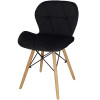 Moderní židle s netradiční konstrukcí, která zaujme svým jedinečním designem, pohodlím a praktičností. Pevnost a stabilitu židle zajišťuje masivní dřevěná podnož s kovovým rámem. Vhodná pro mnohá aranžmá, ke skleněným i dřevěným stolům. Originální design, ergonomický tvar, materiál podobný sametu, kvalitní zpracování. Nosnost 125 kg. 