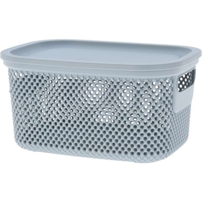 EXCELLENT HOUSEWARE Úložný koš s víkem 3,5 l šedá KO-027000180seda