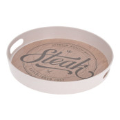 EXCELLENT HOUSEWARE Kulatý servírovací podnos 30 cm Steak KO-177600260stea