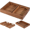 EXCELLENT HOUSEWARE Sada servírovacích podnosů 3 ks teak KO-J11301330