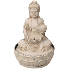 HOMESTYLING Fontána pokojová s LED osvětlením 29 cm Budha béžová KO-795202330bezo